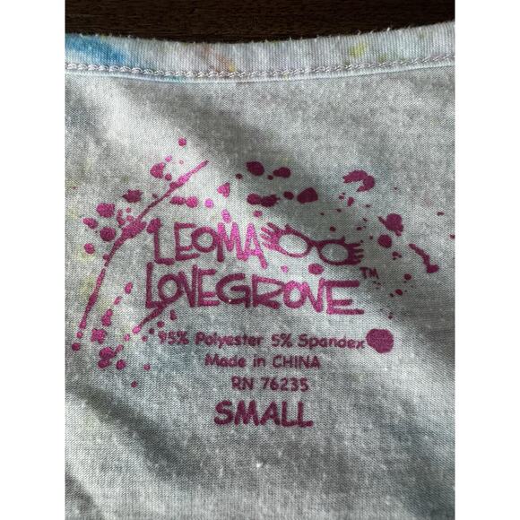 Leoma Lovegrove Shirt Womens Small Multicolor Beach Cottage Art 3/4 Sleeve - Picture 3 of 7